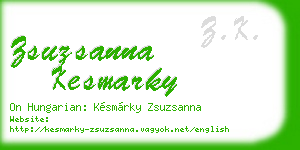 zsuzsanna kesmarky business card
