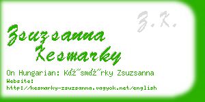 zsuzsanna kesmarky business card